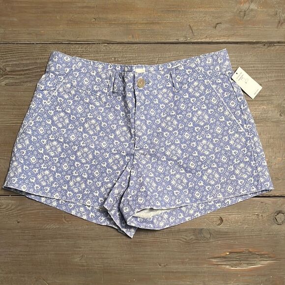 NWT Gap Geometric Blue Summer Cotton Shorts - 0 - Picture 1 of 10
